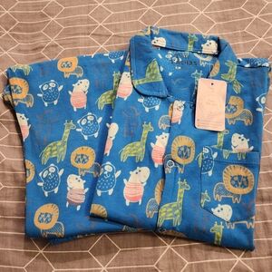 Animal print sleeping suite for 8 year old boy .